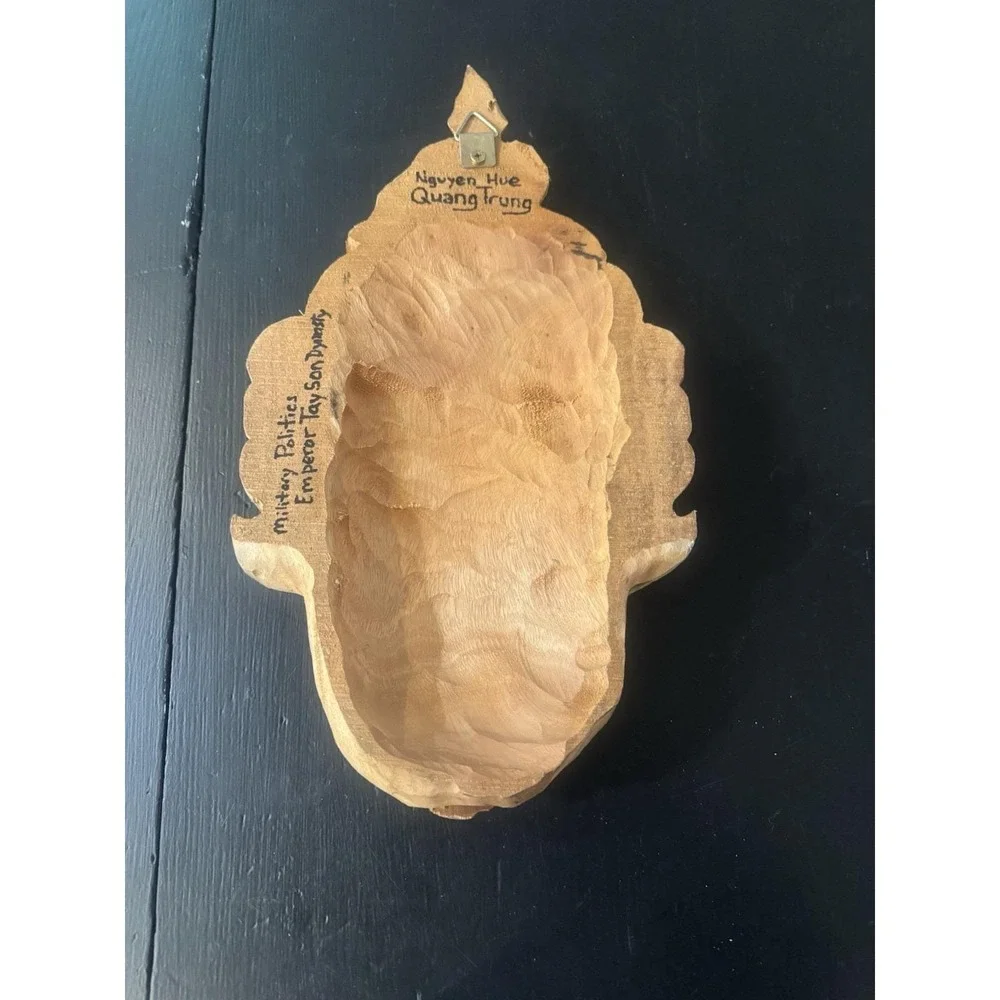 Vintage Hand-carved Solid Wooden Wall Mask Tây Sơn